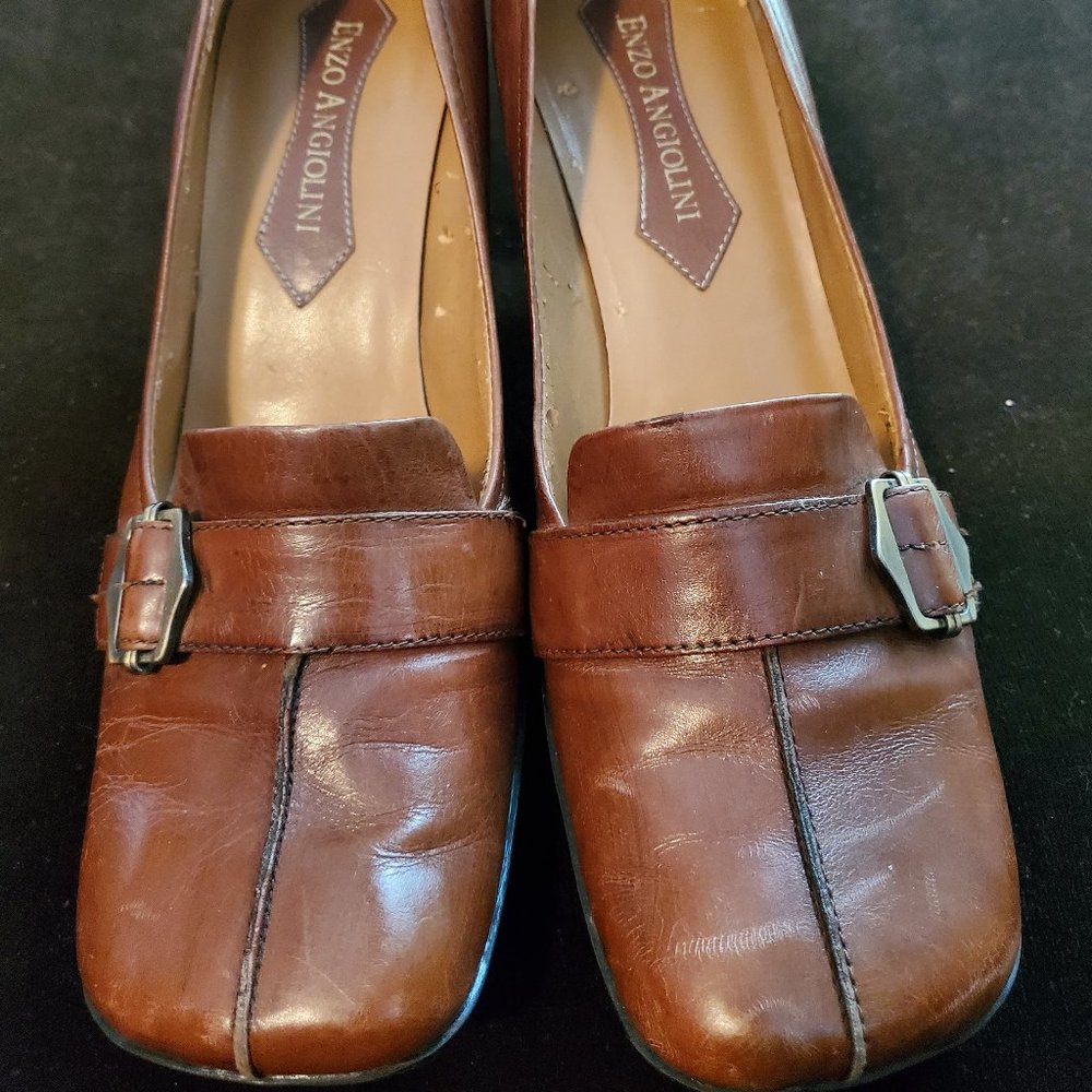 Enzo Angiolini Brown Leather with Bronze Buckle 6